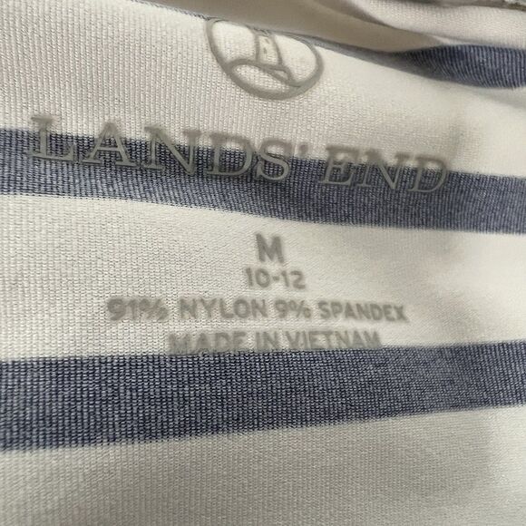 Lands End Women’s Blue White Striped Nautical Rash Guard Medium 8-10 - Picture 5 of 6